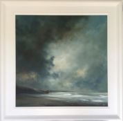 HUW RICHARDS EVANS oil on canvas Entitled 'Light of my Life' 60cm x 60cm white frame
