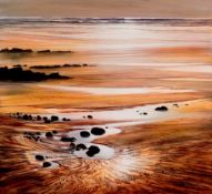 CERI AUCKLAND DAVIES limited edition print Entitled Marloes Sands, Signed by artist, framed in bronz