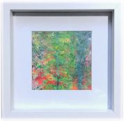 KERRY HUSSAIN a pair, mixed media on canvas Entitled 'Spring 1 & Spring 2' each 17cm x 17cm,