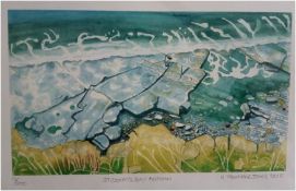 H TREHARNE JONES Ltd edition print 9/200 signed by artist Entitled 'St Donat's Bay, Autumn' pen, ink