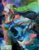 AIDAN MYERS oil on canvas Untitled 50cm x 60cm white frame