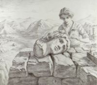 EVAN CHARLTON artist's proof print - entitled 'The Archaeologist', signed and dated 1977, 48 x 54cms