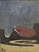 VICTOR NEEP oil on board - entitled verso on Contemporary Art Society of Wales label 'Beach',