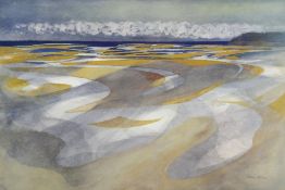 JOHN ELWYN limited edition (183/300) lithograph - Laugharne Estuary from Dylan Thomas' Boathouse,