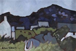 ARTHUR PRITCHARD oil on board - entitled verso 'Mynydd Bodafon (Anglesey) 1989', signed, 16 x