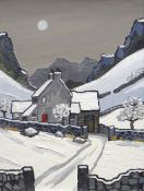 DAVID BARNES oil on board - 'Snowdonia Winter', signed verso, 39 x 29cms Provenance: private