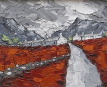 WYN HUGHES oil on board - entitled verso 'Nantlle', signed with initials, 24 x 29cms Provenance: