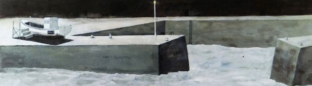 JOHN KNAPP-FISHER limited edition (110/175) colour print - Porthgain harbour wall, signed, 25 x