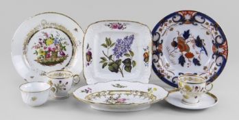 GROUP OF WELSH PORCELAINS comprising (1) Swansea porcelain square dish, with typical moulded border,