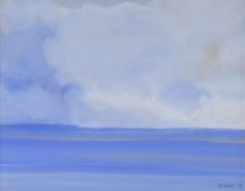 GLENYS COUR oil on paper 'Carmarthen Bay from Rhossili', signed and dated '79, 17.5 x 22.5cms