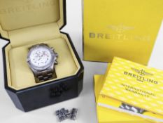 BREITLING CHRONO AVENGER M1 TITANIUM CHRONOGRAPH WRISTWATCH, ref. E73360, c. 2005, white dial with