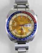 SEIKO 'POGUE' AUTOMATIC CHRONOGRAPH GENT'S WRISTWATCH, stainless steel, ref. 6139-6002, circular