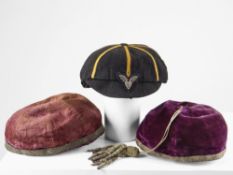 THREE HAILEYBURY COLLEGE SCHOOL CAPS FOR FORMER PUPIL JOHN GUY GILBERNE BIRKETT (1884-1967). One