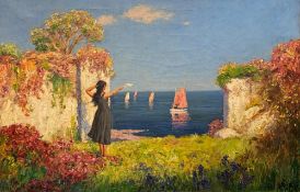 CECIL MENDELSSOHN ROUND (fl. 1884-1926) oil on canvas - Greeting in Sicily, signed and dated 1920,