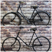 TWO VINTAGE BICYCLES, including black Ladies 22