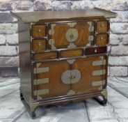 CHINESE or KOREAN ELM CABINET, with brass mounts, 80cms wide Condition Report: one drawer