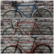 THREE TOURING BICYCLES, comprising red 21