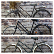 THREE VINTAGE LADIES BICYCLES, comprising green Phillips 18