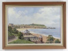 DON MICKLETHWAITE (b. 1936) oil on board - Spa and South Bay, Scarborough, signed, 34 x 49cms