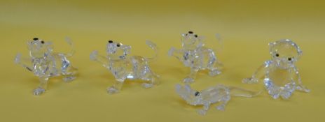 COLLECTION OF SWAROVSKI CRYSTAL 'AFRICAN WILDLIFE' FIGURES including lion cubs, alligator,