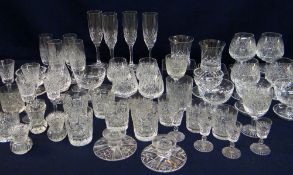 ASSORTED CUT GLASSWARE including Thomas Webb cut whisky tumblers, others marked Edinburgh, Royal