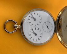 18CT GOLD JEAN-ANTOINE LEPINE FULL HUNTER POCKET WATCH having enamel Turkish, Roman and Arabic