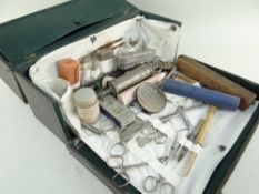 VINTAGE ARNOLD & SONS LEATHER PHYSICIANS BAG, fitted interior containing surgical instruments,