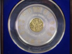 THE QUEEN'S SILVER JUBILEE 1952 - 1977 College of Arms silver charger by Yorkshire Mint Birmingham