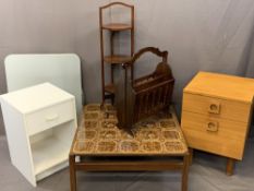 VINTAGE & LATER FURNITURE PARCEL, 6 ITEMS to include a three-tier folding mahogany cake stand,