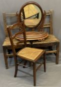 ANTIQUE & LATER FURNITURE PARCEL, FOUR ITEMS to include a matching pair of oak farmhouse chairs,