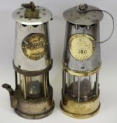 VINTAGE ECCLES MINER'S LAMPS (2) to include a Type 6 example, 22.5cms H, the other stamped '130',