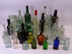 VINTAGE SODA BOTTLES, APOTHECARY BOTTLES ETC a good assortment