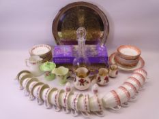 VICTORIAN & LATER PART TEASETS (2), Wade jugs, Carltonware leaf decorated pottery, boxed sherry