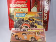 VINTAGE SCALEXTRIC, BOXED REMOTE CONTROL CAR and two table-top board games titled 'Campaign' by