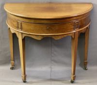 FINNIGANS LIMITED MANCHESTER DEMI LUNE MAHOGANY SILVER TABLE with baize lined interior over a shaped