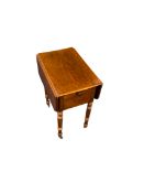 VICTORIAN BURR WALNUT & MAHOGANY TWIN-FLAP WORKTABLE the ends with two drawers and opposing drop-