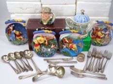 DISNEY WINNIE THE POOH WALL HANGING PLATES by Bradford Exchange, a quantity of other novelty China