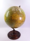 PHILIPS' VINTAGE 14INCH TERRESTRIAL GLOBE, marked to the base 'A M' (Air Ministry) and said by the