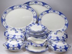 ECLIPSE SEMI-PORCELAIN VINTAGE BLUE & WHITE DINNERWARE, 25 plus pieces including sauce and vegetable