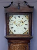 JOHN OWEN PWLLHELI CIRCA 1840 OAK LONGCASE CLOCK with 14inch square dial set with Roman numerals,