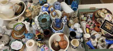 CHINA & POTTERY & MISCELLANEOUS ITEMS - including wash and basin sets, figurines, planters ETC, a