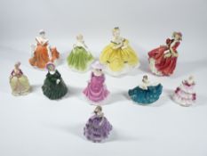 ROYAL DOULTON FIGURINES - Top O The Hill, Collector's Club Summer Breeze, The Last Waltz, Coalport