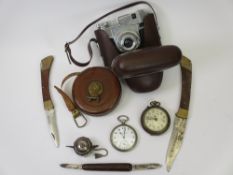 VINTAGE CASED CAMERA - Comet S by Bencini Italy, pocket watches, penknives, ETC