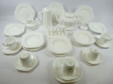 SHELLEY CHINA DAINTY WHITE TEA, COFFEE & BREAKFASTWARE, 25 plus pieces including teapot and coffee