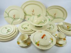 ART DECO STYLE TABLEWARE - a large assortment including Royal Doulton 'Lynn'