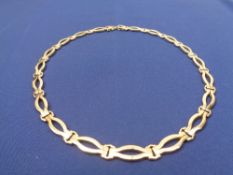 MODERN 9CT GOLD OPEN HEAVY LINK NECKLACE - stamped '375' to the clasp, 41cms L, 23.8grms
