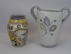 POOLE POTTERY & DENBY VASES (2) - the Poole example of baluster form with stylised decoration in