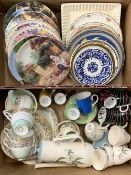COLLECTOR'S WALL PLATES, mixed tea and coffeeware, mid-century and later ETC (within 2 boxes)