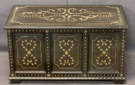 REPRODUCTION EASTERN INLAID STYLE BLANKET CHEST - interior lift-out slider, 46cms H, 85.5cms W, 44.