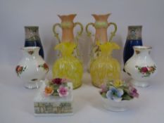 VINTAGE & LATER VASES, FOUR PAIRS and two porcelain cabinet posies including a Royal Doulton